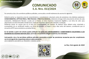 COMUNICADO E.A. NRO. 013/2024 “ACTAS DE CONSENTIMIENTO”