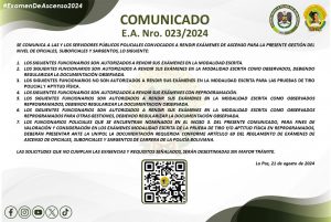 COMUNICADO E.A. NRO. 023/2024