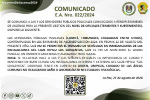 COMUNICADO E.A. NRO. 022/2024