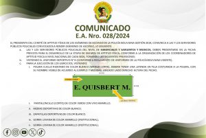 COMUNICADO E.A. NRO. 028/2024