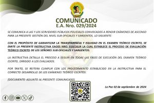 COMUNICADO E.A. NRO. 029/2024